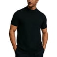 thumbnail image 3 of Maean Mens Short Sleeve Sweaters Mock Neck Ribbed Knit Summer Tops Soft Loose Casual Shirts Sweater, 3 of 4