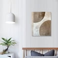 thumbnail image 4 of Nawypu Mid Century Modern Wall Art - Framed Canvas Beige Brown Tan Picture Abstract Geometric Painting Prints White Background Aesthetic Artwork Living Room Bedroom Home Decor, 4 of 5