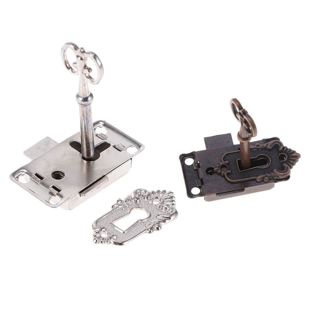 EeaseMX 2 cerraduras antiguas para puerta de armario, decorativas, con llave.