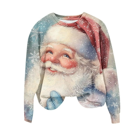 Winter Saving Talove Long Sleeve Shirts for Women Funny Graphic Sweatshirt Women Fall Clothes Blouses Business Work Tee Top Womens Tops Long Sleeve Dressy Casual Christmas Shirts