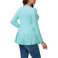 thumbnail image 3 of INSPIRE CHIC Womens Nursing Top Ruffle Pleated Long Sleeve Tunic Rayon Postpartum Breastfeeding Shirt Pregnancy Clothes S Blue, 3 of 6