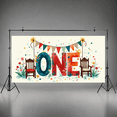 thumbnail image 6 of Cute Fabric Banner with ONE Lettering and Heart Decorations for First Birthday Party Backdrop Party Supplies Photography Props Decorations Background, 6 of 7