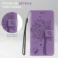 thumbnail image 2 of for Samsung Galaxy S20 Ultra Case Wallet Case with Kickstand Credit Card Holder Slots Cute Cat Butterfly & Tree Embossed Premium PU Leather Protective Phone Case with Wrist Strap,Lightpurple, 2 of 8