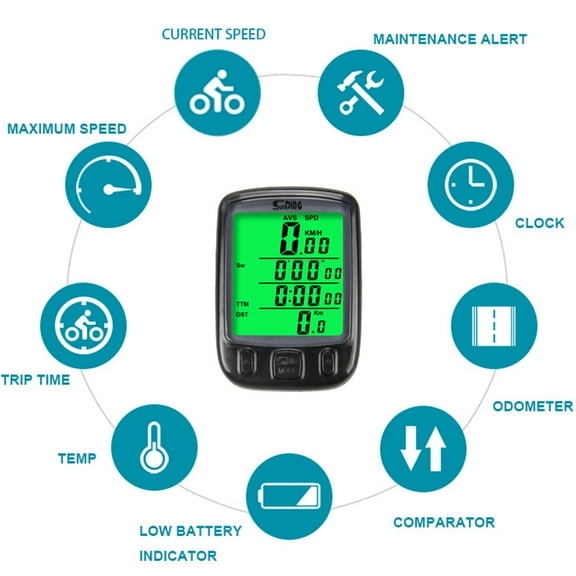 BESTOYARD Compact Bike Computer for Cycling with Speed Distance and Time Measurement