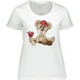 thumbnail image 3 of Inktastic Baseball Teddy Bear Women's Plus Size T-Shirt, 3 of 5