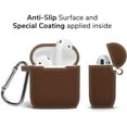 thumbnail image 3 of AirPods Case [Front LED Visible], GMYLE Silicone Protective Shockproof Earbuds Case Cover Skin with Keychain Kit Set Compatible for Apple AirPods 1 & 2 (Brown), 3 of 6