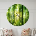 thumbnail image 2 of Designart 'Forest with Rays of Sun Panorama ' Modern wall clock, 2 of 6