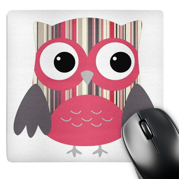3dRose, Cute Bold Pink Striped Owl, MousePad