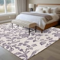 thumbnail image 5 of Purple Floral Leaf Large Area Rugs for Bedroom Living Room, Soft Non Slip Carpet Bedside Rug, Retro Farmhouse Plant Tree Branch Rectangular Floor Cover Kitchen Accent Rug 5'x8' for Dining Room/Office, 5 of 9