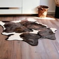 thumbnail image 2 of HomeRoots 544332 5 x 7 ft. Cowhide Hand Knotted Novelty Area Rug, Brown & White, 2 of 11