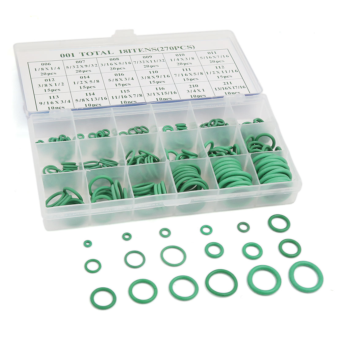 18 Sizes Car Air Conditioning O Rings Seal Coupling Assortment Kit Green 270PCS Walmart Canada