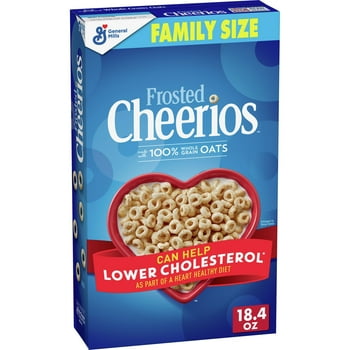 Frosted Cheerios, Heart y Cereal, 18.4 OZ Family Size Box
