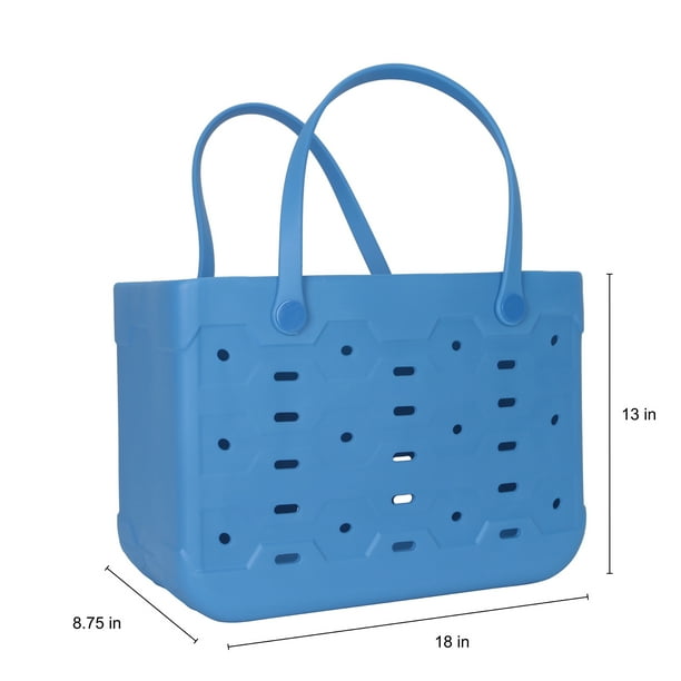 Mainstays Large Flex Laundry Tote, Blue Isle, 18 in W x 8.75 in D