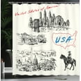 thumbnail image 4 of Ambesonne American Shower Curtain, Hand Drawn USA Map, 69"Wx75"L, Black White, 4 of 5