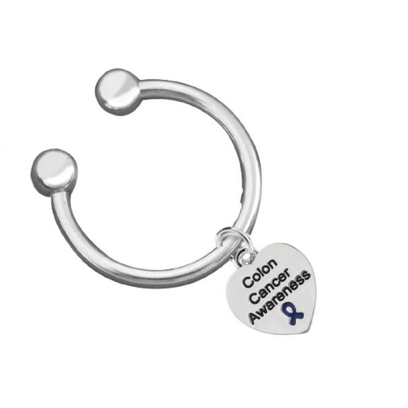 Colon Cancer Awareness Heart Key Chains