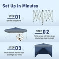 thumbnail image 4 of Summit Living 10' x 10' Pop up Canopy Tent with Sidewalls for Outside, Blue and White Stripes, 4 of 8