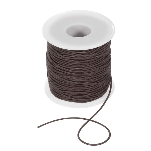Unique Bargains 1mm 54 Yards Elastic String Cord Elastic Thread Beading String Cord, Brown