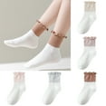 thumbnail image 3 of Qingpeng Toddler Girls Ruffle Socks Kids Cotton Crew Socks Breathable Casual Sock, 3 of 3