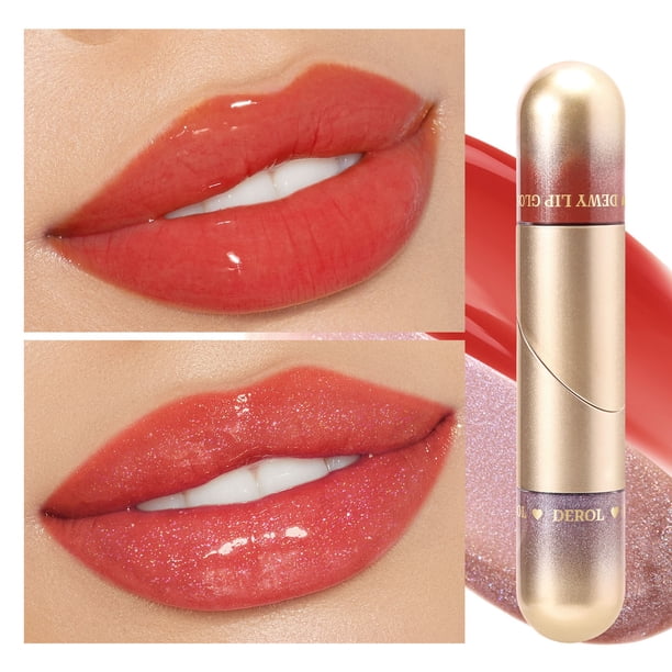 Brillo labial de doble tubo Xihbxyly loción hidratante para labios carnosos
