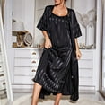 thumbnail image 2 of XMMSWDLA Women's Silk Pajama Sets Satin Robe with Nightgown 2 Piece Sleepwear Lace Cami Nightwear Kimono Bridesmaid Robes Cute Pajamas for Women, 2 of 9