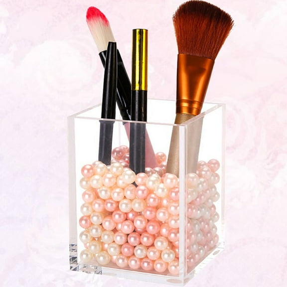 OFFIGAM Transparent Acrylic Makeup Brush Holder Container for Office and Home Organization, 1 Piece