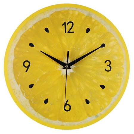 Lemon Fruit Wall Clock Clocks Home Decor Living Room Tropical Art