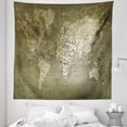 thumbnail image 1 of Map Tapestry, Old World Map Texture Nostalgic Plan Atlas Trace of Life, Fabric Wall Hanging Decor for Bedroom Living Room Dorm, 5 Sizes, Army Green, by Ambesonne, 1 of 1