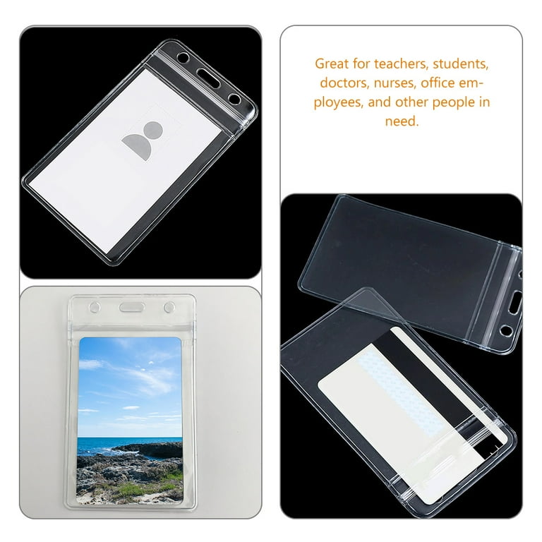 plastic sleeves for id cards 100 Bulk - Clear Vinyl ID Badge Holder - !