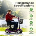 thumbnail image 3 of Arshin Senior-Friendly Mobility Scooter,Easy-to-Use and Lightweight Foldable,300lbs,Purple, 3 of 11