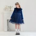 thumbnail image 6 of ANINEO Toddler Girls Tutu Dresses Long Sleeve Ruffle Fall Winter Holiday Star Sequin Tulle Dress 5-12Y, 6 of 7