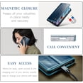 thumbnail image 3 of Leather Case for iPhone 11 Card Slot Folio Flip Wallet Case for iPhone 11 Premium PU Magnetic Kickstand Cover Soft TPU Inner Case Blue, 3 of 14