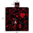 thumbnail image 2 of Valentine's Day Canvas Picnic Mat Waterproof Beach Blanket Sandproof Outdoor Camping Rug Foldable Compact Lightweight Portable Mat for Travel Hiking Park Grass 60"x80", 2 of 6