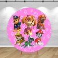 thumbnail image 3 of Fondo de fotografía circular para fiesta de cumpleaños de Paw Patrol, tema de cachorros, baby shower para niños, pancarta de fotos circular, 3 of 5