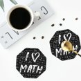 thumbnail image 4 of Fuzoiu I love Math Print Leather Coasters Set,Drink Coasters Set of 4,for Tabletop Protection, Durable PVC Coasters,Home Décor and Housewarming Gift-Octagon, 4 of 6
