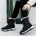 thumbnail image 6 of 1 Pair Outdoor Winter Women Mid-Calf Anti-slip Lace-up Comfortable Snow Boots, 6 of 8