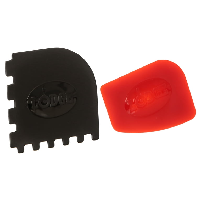 Lodge 2-Piece Cast Iron Scraper Set, Black and Red photo 1