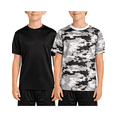 thumbnail image 6 of RBX Boys Tshirts - 2 Pack Dry Fit Crewneck Short Sleeve Boys Athletic Shirts Kids Activewear (8-16), Size 14-16, Grey Camo, 6 of 7