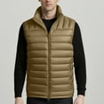 thumbnail image 5 of SGFCWSX Men's Padded Vest, Quilted Warmth Lightweight Sleeveless Windproof Casual Vest Khaki XL, 5 of 7