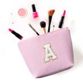 thumbnail image 5 of Sm:)e Personalized Initial Makeup Bag, Cosmetic Bag for Teen Girls and Women, Toiletry Bags for Travel Holiday Birthday,2 Pack (A, Pink), 5 of 9