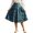 Navy, variant on Jane Wardrobe Oktoberfest Multi Floral Print Elastic Waist Pleated Midi Skirt Women Bavarian Festival Glossy Silk Swing Bottom 1PC S-XXL Plus Size Friendly