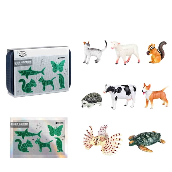 Huanglei And Animal Slot Machine Assembly Realistic DIY 3D Educational Animal Puzzle Models Sensory Children's Three Difficulty