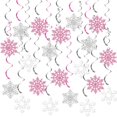 thumbnail image 1 of Adornos espirales navideños, copos de nieve con purpurina, decoración en espiral, copos de nieve azules, suministros para fiestas, 1 of 4