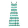 thumbnail image 5 of SMihono Robe Maxi Bohème d'Été pour Femmes Grande Taille Mode pour Femmes à Bretelles Taille Mi-Haute Col en V Sans Manches à Rayures Imprimées Ajustée Robe Longue de Plage Robe Évasée de Plage, 5 of 5