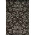 thumbnail image 3 of SAFAVIEH Florida Desmond Damask Plush Shag Area Rug, Dark Brown/Smoke, 8' x 10', 3 of 8