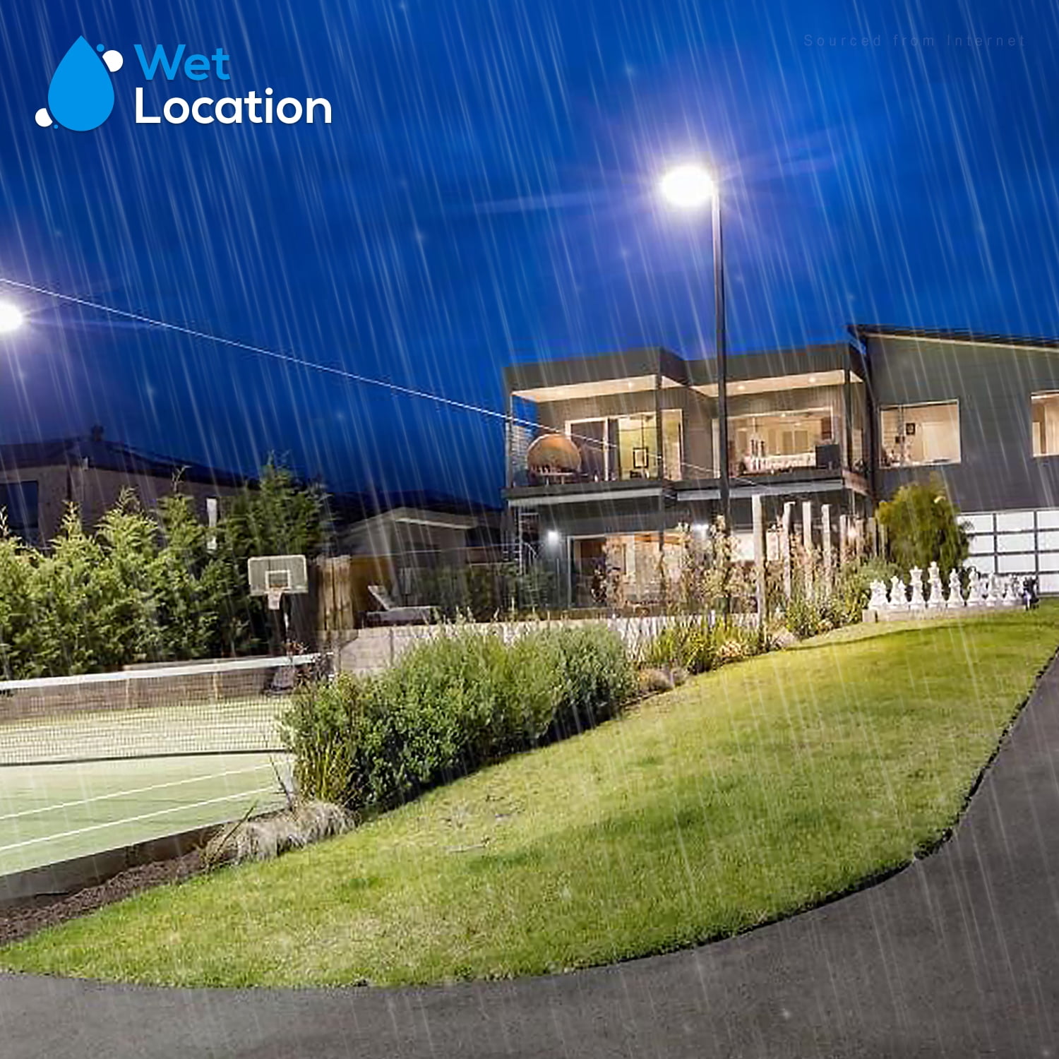 150W Commercial LED Parking Lot Lights Dusk to Dawn, Commercial Flash Flood Light, Hardwired Outdoor Street Light, UL & DLC Listed, IP65 Waterproof, 5000K Daylight