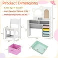 thumbnail image 3 of Costway Kids Vanity with Lights with 5 Drawers & 2 Compartments, Single-door Cabinet White, 3 of 11