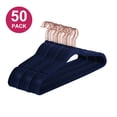 thumbnail image 5 of VECELO 50 Pack Velvet Clothes Hangers with 360 Rotating Hook, Slim Space Saving Suit Hangers, Blue, 5 of 9