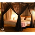 thumbnail image 3 of 4 Corner Post Bed Canopy Curtains, Novobey Bedding Curtain Princess Mosquito Net for Full/Queen/King Size Bed, 3 of 7