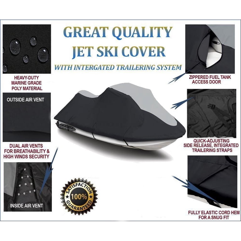 Heavy-Duty Jet Ski Cover For Sea Doo Wake 170 (2020-2022) - All-Weather PWC Cover For Storage & Trailering