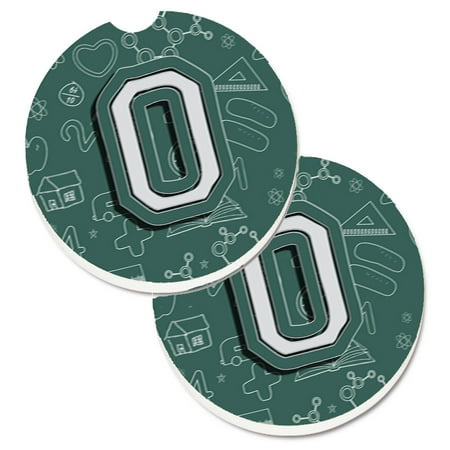 

Carolines Treasures CJ2010-OCARC Letter O Back to School Initial Set of 2 Cup Holder Car Coasters Large multicolor